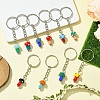 10Pcs Lampwork Mushroom Pendant Keychain KEYC-FS00021-4