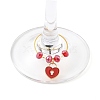 Valentine's Day Theme Heart Alloy Enamel Wine Glass Charms AJEW-JO00195-3