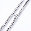 304 Stainless Steel Box Chain Necklaces NJEW-F227-09P-10-2