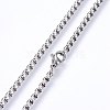 Non-Tarnish 304 Stainless Steel Box Chain Necklaces NJEW-F227-09P-10-2