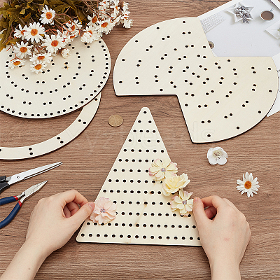 4Pcs 4 Style Wood Wreath Boards DIY-WH0504-132-1