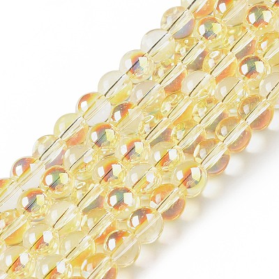 Transparent Electroplate Glass Beads Strands EGLA-I015-01D-1