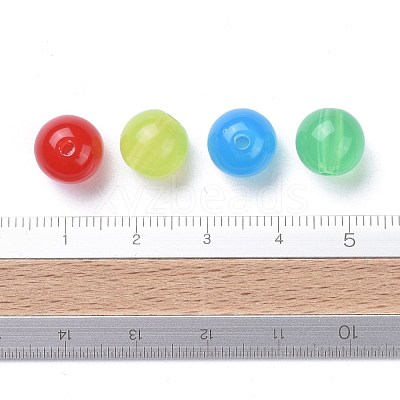 Imitation Jade Acrylic Beads X-SACR-S188-10mm-M-1