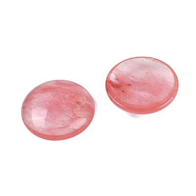 Cherry Quartz Glass Cabochons G-H1596-FR-25mm-27-1