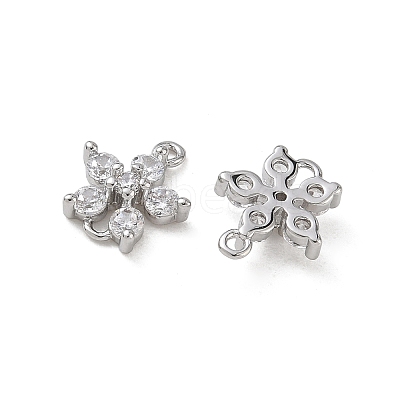 SHEGRACE Brass Pave Clear Cubic Zirconia Connector Charms XGRQ7H576-954P-1