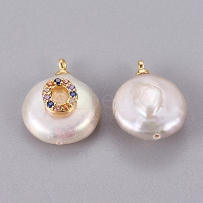 Natural Cultured Freshwater Pearl Pendants PEAR-F008-32G-O-1