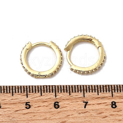 Brass Micro Pave Cubic Zirconia Hoop Earrings EJEW-P322-01G-1