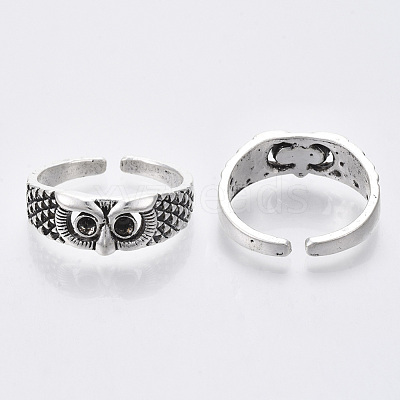 Tibetan Style Alloy Finger Cuff Rings TIBE-R318-10-RS-1