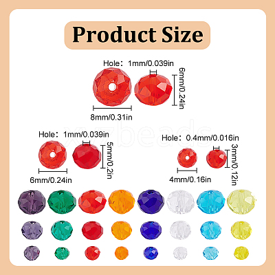 1440Pcs 24 tyle Glass Beads Strands EGLA-GO0001-09-1