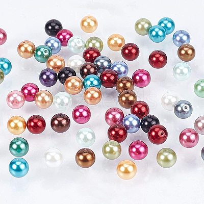 Eco-Friendly Dyed Glass Pearl Round Beads HY-PH0011-02-8mm-1