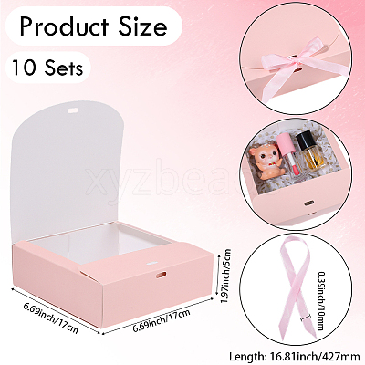 Folding Paper Gift Boxes with Ribbon CON-WH20001-11B-03-1