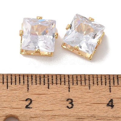 Brass Clear Cubic Zirconia Cabochons STAS-M294-30B-1