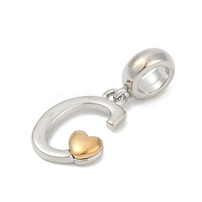 Brass European Dangle Charms KK-Z097-01C-GP-1