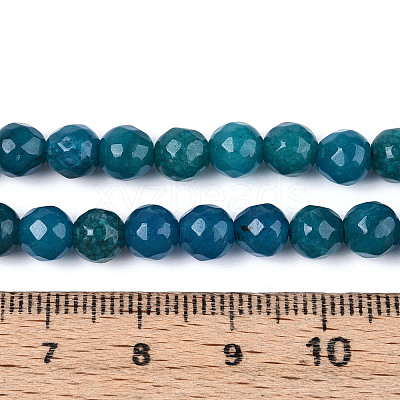 Dyed Natural White Jade Beads Strands X-G-T139-6mm-60-21-1