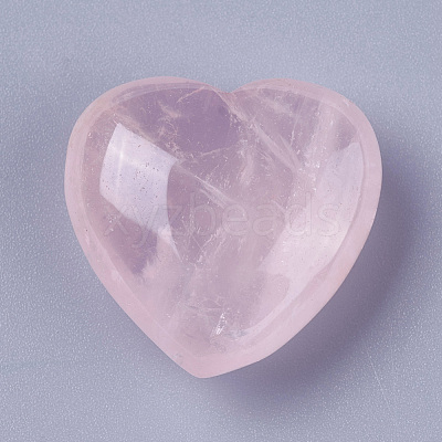 Natural Rose Quartz Heart Love Stone G-O174-13-1