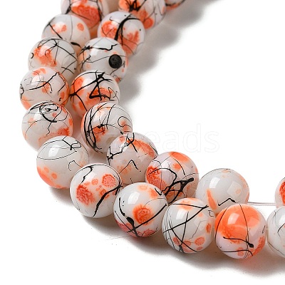 Drawbench & Baking Paint Glass Beads Strands GLAA-S176-14-1