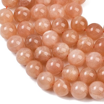 Natural Sunstone Beads Strands G-G342-A03-9mm-1