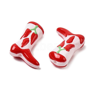 Boot Baking Paint Glass Enamel  Beads LAMP-C020-02M-1