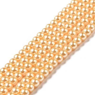 Eco-Friendly Dyed Glass Pearl Round Beads Strands HY-A002-4mm-RB072-1