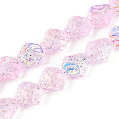 Transparency Electroplate Glass Beads Strands GLAA-T023-41A-04-1