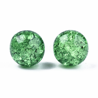 Transparent Crackle Acrylic Round Beads Strands X-CCG-R002-12mm-08-1