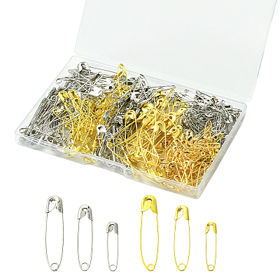 300Pcs 6 Styles Iron Safety Pins NEED-YW0001-08-1