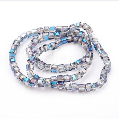 Electroplate Glass Beads Strands EGLA-D018-4x4mm-16-1