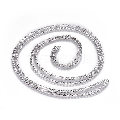 Tarnish Resistant 304 Stainless Steel Curb Chains CHS-G005-B-01P-1