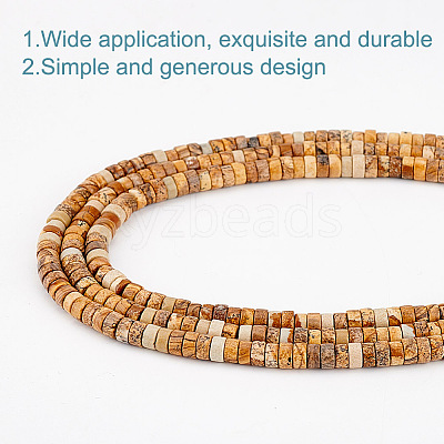 3 Strands Natural Picture Jasper Beads Strands G-GO0001-55-1