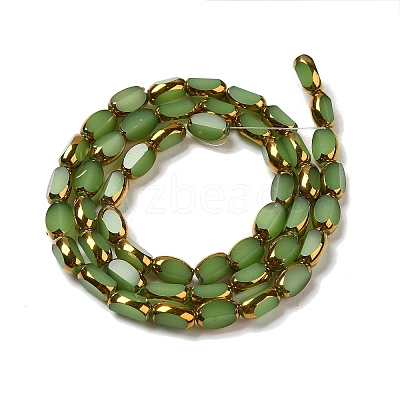 Electroplate Opaque Color Glass Beads Strands EGLA-Q127-A01-02A-1