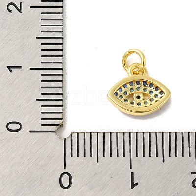 Real 18K Gold Plated Rack Plating Brass Micro Pave Cubic Zirconia Pendants Charms KK-S396-01A-1