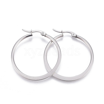 Tarnish Resistant 201 Stainless Steel Hoop Earrings EJEW-A052-27E-1
