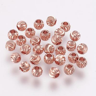 Brass Spacer Beads KK-G312-01RG-5mm-RG-1