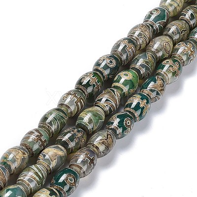 Tibetan Style dZi Beads Strands TDZI-E005-01L-1