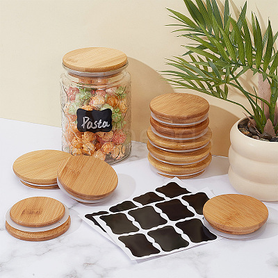 10Pcs 2 Styles Bamboo Bottle Caps AJEW-NB0008-38B-1