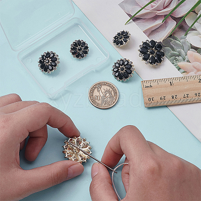 6Pcs 3 Styles Alloy Buttons FIND-FG0004-62A-1
