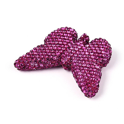 Butterfly Shaped Handmade Polymer Clay Rhinestone Beads CLAY-T023-23A-1