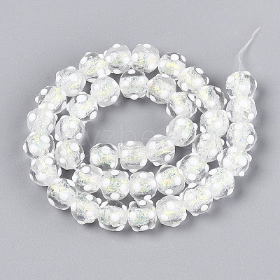 Handmade Foil Lampwork Beads Strands FOIL-T008-02A-1