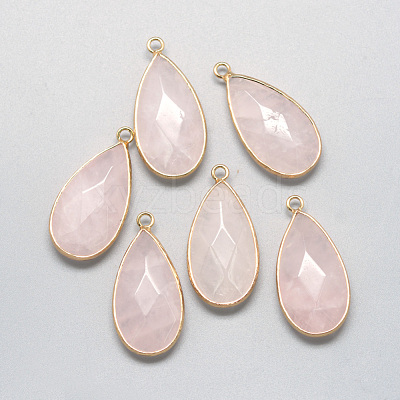 Natural Rose Quartz Pendants X-G-S221-14G-1