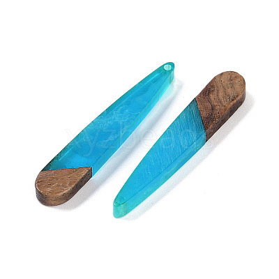 Resin & Wood Pendants WOOD-F015-01G-1