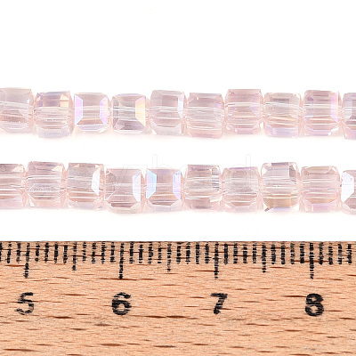 Electroplate Glass Beads Strands EGLA-D018-4x4mm-82-1