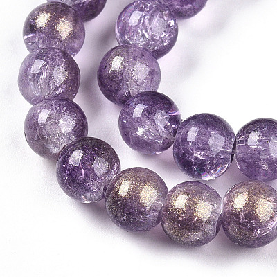 Transparent Crackle Glass Bead Strands X-GLAA-T025-8mm-02E-1