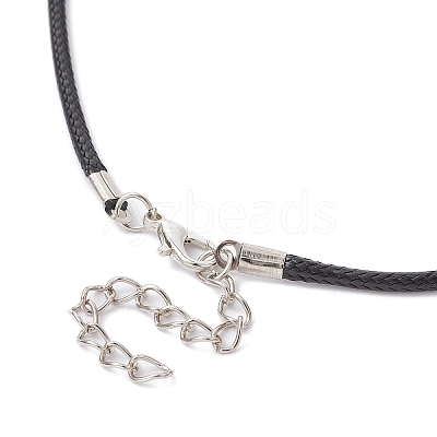 Heart with Word Mom Alloy Pendant Necklace with Imitation Leather Cords NJEW-JN04494-1