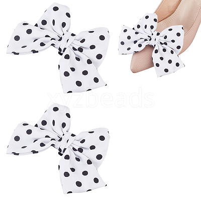 2Pcs Bowknot Polyester Shoe Decoration FIND-DR0001-64A-1