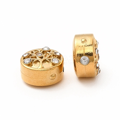 Ion Plating(IP) 316 Surgical Stainless Steel with Crystal Rhinestone Beads STAS-G305-03G-1