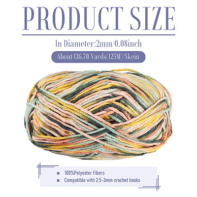 Light Gradient Segment Dyed Polyester Yarn DIY-TADJ0002-005G-1
