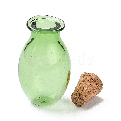 Oval Glass Cork Bottles Ornament LS-AJEW-O032-03F-1