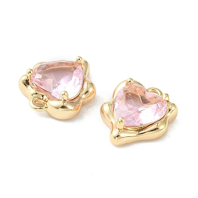 Brass Micro Pave Cubic Zirconia Charms LS-KK-L208-06G-02-1