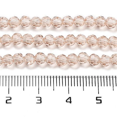 Faceted(32 Facets) Round Glass Beads Strands X-EGLA-J042-4mm-21-1