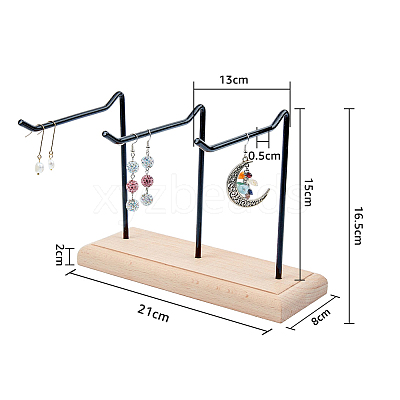 1-Tier 3-Row Wood Jewelry Display Stands EDIS-WH0016-009A-1